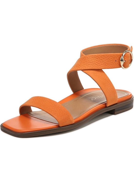 Vionic Shoes - Vionic NWOB Anaya Strappy Ankle Leather Sandals Orange Marmalade Sz 7.5 Summer